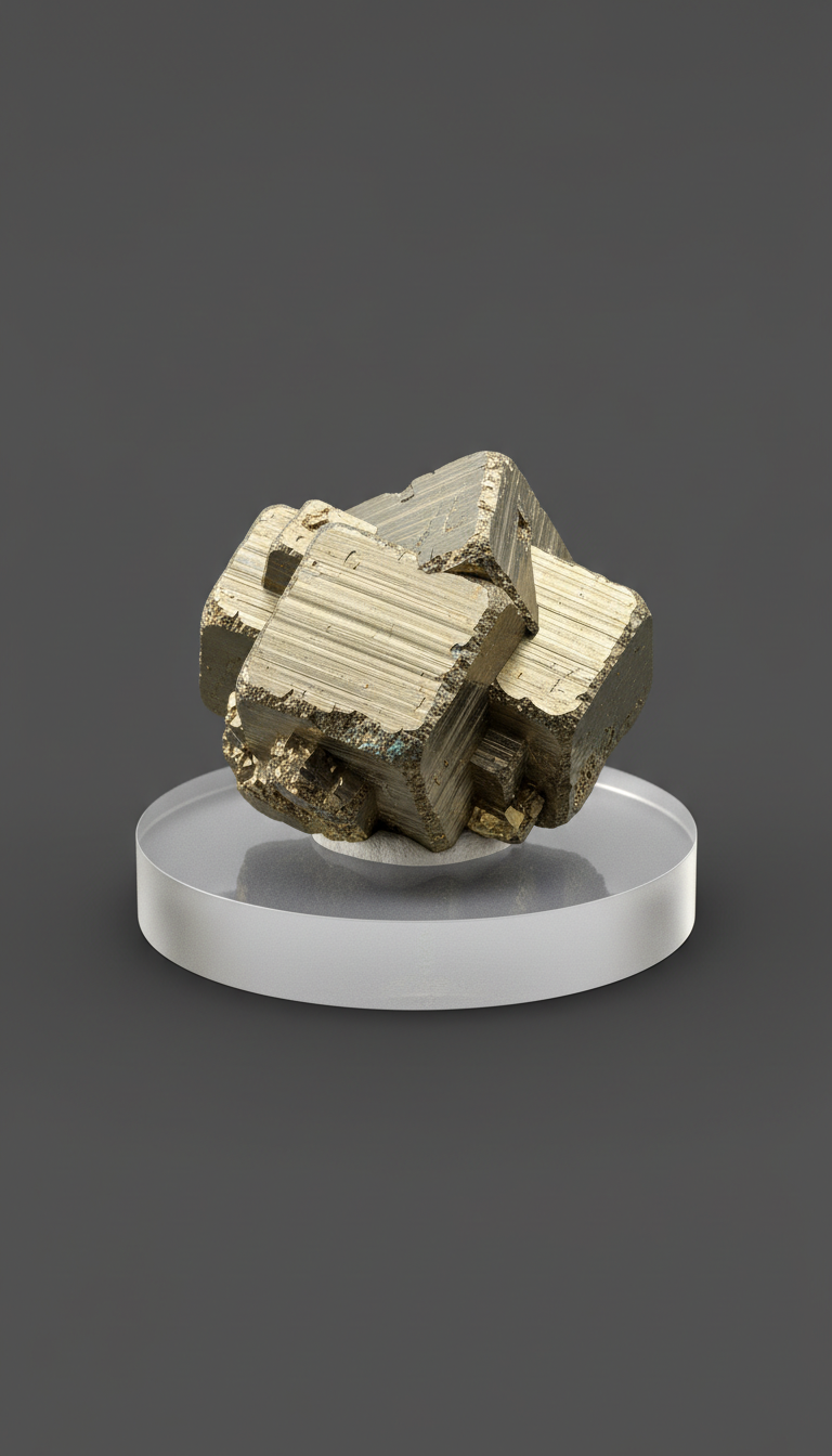 Pyrite Cluster on Custom Stand