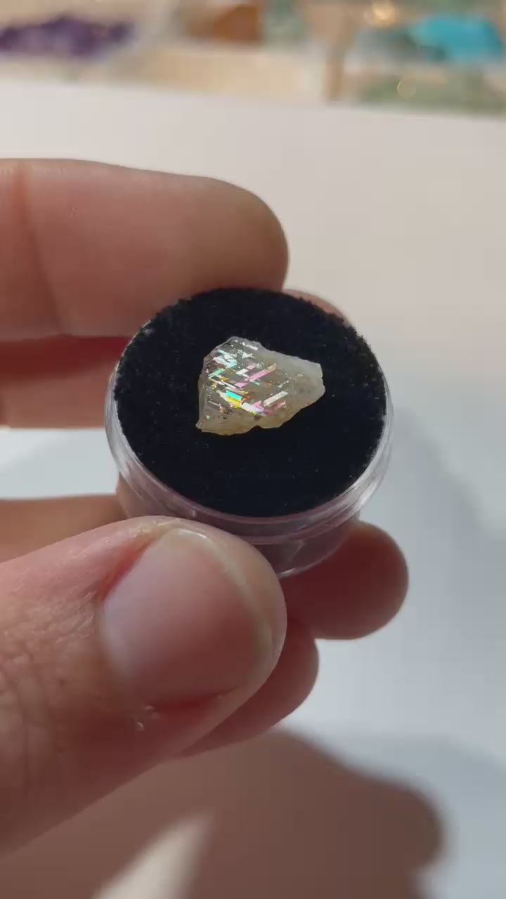13mm Australian Rainbow Lattice Sunstone Polished Face RARE 3.7ct